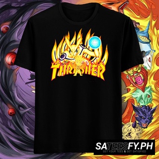 เสื้อยืดThrasher NARUTO TSHIRT COTTON  ROUND NECK XS TO XXL UNISEX ASIA SIZE 7COLORS