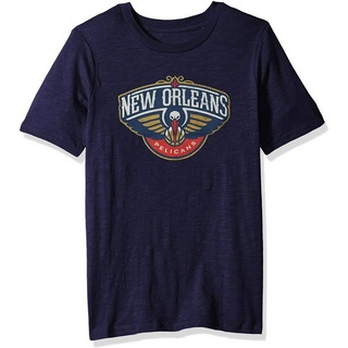 เสื้อยืดแขนสั้น พิมพ์ลาย NBA Orleans Pelicans แฟชั่นสําหรับเด็กผู้ชาย