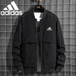 Adida-s เสื้อแจ็กเก็ตบอมเบอร์ลําลอง คอกลม หลายกระเป๋า ใส่ทํางาน สําหรับผู้ชาย 2022