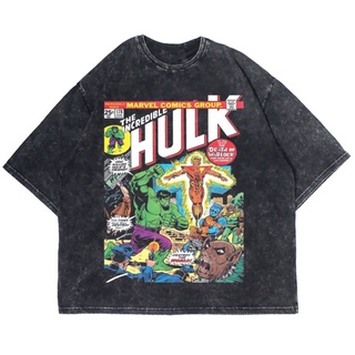 เสื้อยืดแขนสั้น พิมพ์ลาย HULK WASHING VINTAGE ขนาดใหญ่