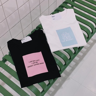 Tee เสื้อยืด HAY_OFFICIAL - เสื้อยืดสกรีนลายตัวอักษร มาใหม่ค่า เสื้อคู่รัก เสื้อวินเทจชาย เสื้อขาว