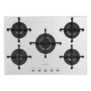 [0% 10 เดือน] เตาแก๊ส (Smeg) Linea Aesthetic รุ่น PV175N ดีไซน์ Linea กระจกสีขาว ขนาด70-75 ซม.