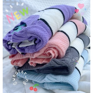 ไหมพรมคอกลมลายทาง​ มี​ 4 สี​ /Sweater_ng​