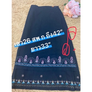 🌹Hot💥Black Long Skirt กระโปรงผ้าฝ้ายเนื้อดีพร้อมประดับคริสตัลสวยสวยงานเก๋มาก ค่าผ้าก็คุ้มแล้วค่ะสภาพใหม่ลดราคา งานดี.