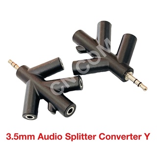 Y Dual Audio Splitter Cableอะแดปเตอร์เสียงที่สะดวกสบายสาย1ถึง4สายเคเบิลAUX 3.5มม.อะแดปเตอร์หูฟัง1ชายสำหรับ4หญิง