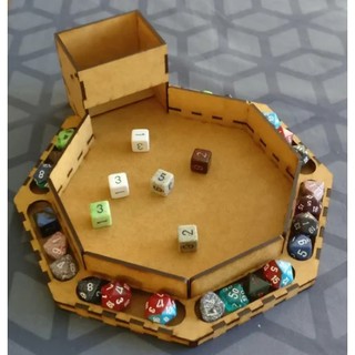 [Laser Cut] Octagonal Dice Tray with Built-in Dice Tower for Game/Boardgame