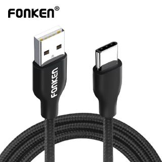 FONKEN USB Type C Cable Nylon braided USB C Charging Cable Quick Charger Type-C Charge Cord Max 2.4A Mobile Phone Cables