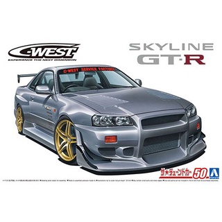 โมเดลรถยนต์ AOSHIMA C-WEST BNR34 SKYLINE GT-R 02 1/24