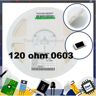 120 Ohm 0603 ±1% 100 mW ±100ppm/℃ 0603WAF1200T5E ROYAL OHM  1-A2-13 (ขายยกแพ็ค 1 แพ็ค มี 100 ชิ้น)