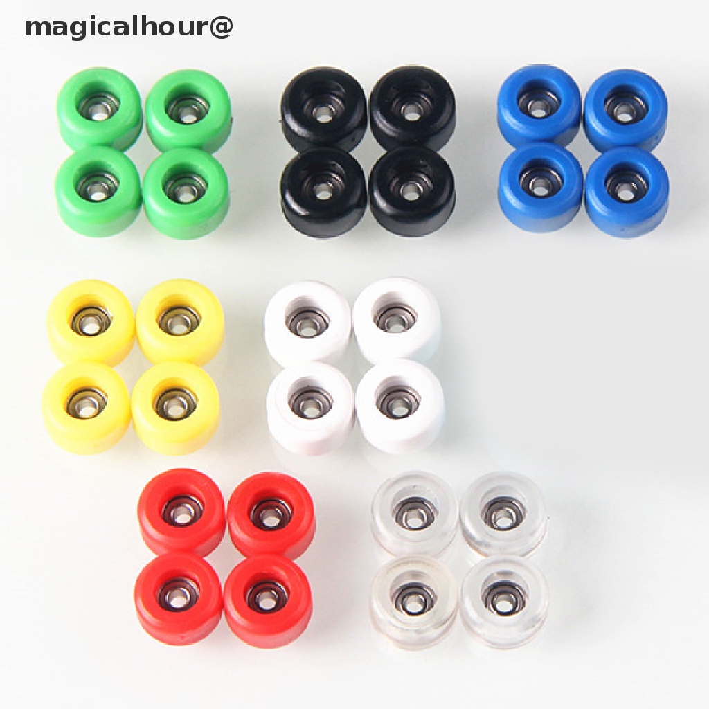 magicalhour 4Pcs/Set PU+Metal Urethane CNC Bearing Wheel For Wooden Fingerboard Wheels new