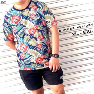 เสื้อยืดแขนสั้นไซส์ใหญ่ ลายดอก (ไซส์ใหญ่) XL-5XL (48”-64”)