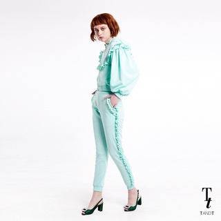 TandT - Ruffle Trimmed Track Pants กางเกงวอร์ม ตกแต่งรูดระบาย