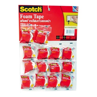 สก๊อตช์ เทปโฟมกาวสองหน้า #110 แพ็ค 12 ม้วน1013463M Foam Tape #110 21 mm X35cm 12 Pcs/Pack Scotch Double-Sided Foam Tape