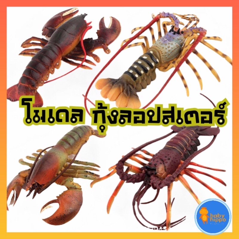 พร้อมส่ง โมเดลกุ้ง ปู โมเดลกุ้งล๊อบสเตอร์ โมเดลสัตว์น้ำLobster model