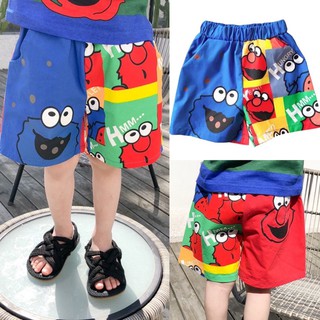 ขาสั้น rainbow elmo สีสดใส เอวยืดใส่สบาย