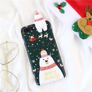 เคสไอโฟน 🎅🏻เคสคริสมาสต์ หมีขาวหัวเกาะ (6+,7,8)