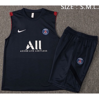 เสื้อกีฬาแขนกุด แฟชั่น 21 22 Psg สีฟ้า