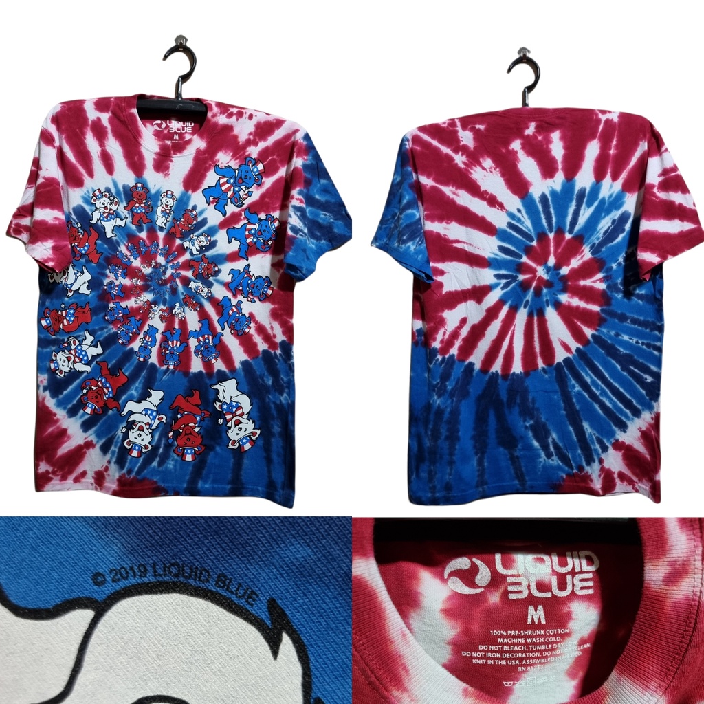 เสื้อวงGrateful dead BY  LIQUID BLUE  สินค้าลิขสิทธิ์แท้ มือ1 นำเข้าจากUSA ป้าย สกรีนคอ Liquid Blue