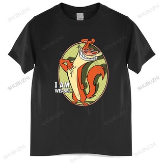 เสื้อยืดผ้าฝ้ายพรีเมี่ยม เสื้อยืดผ้าฝ้าย พิมพ์ลายการ์ตูน I Am Weasel Show Weasel แฟชั่นฤดูร้อน สําหรับผู้ชาย