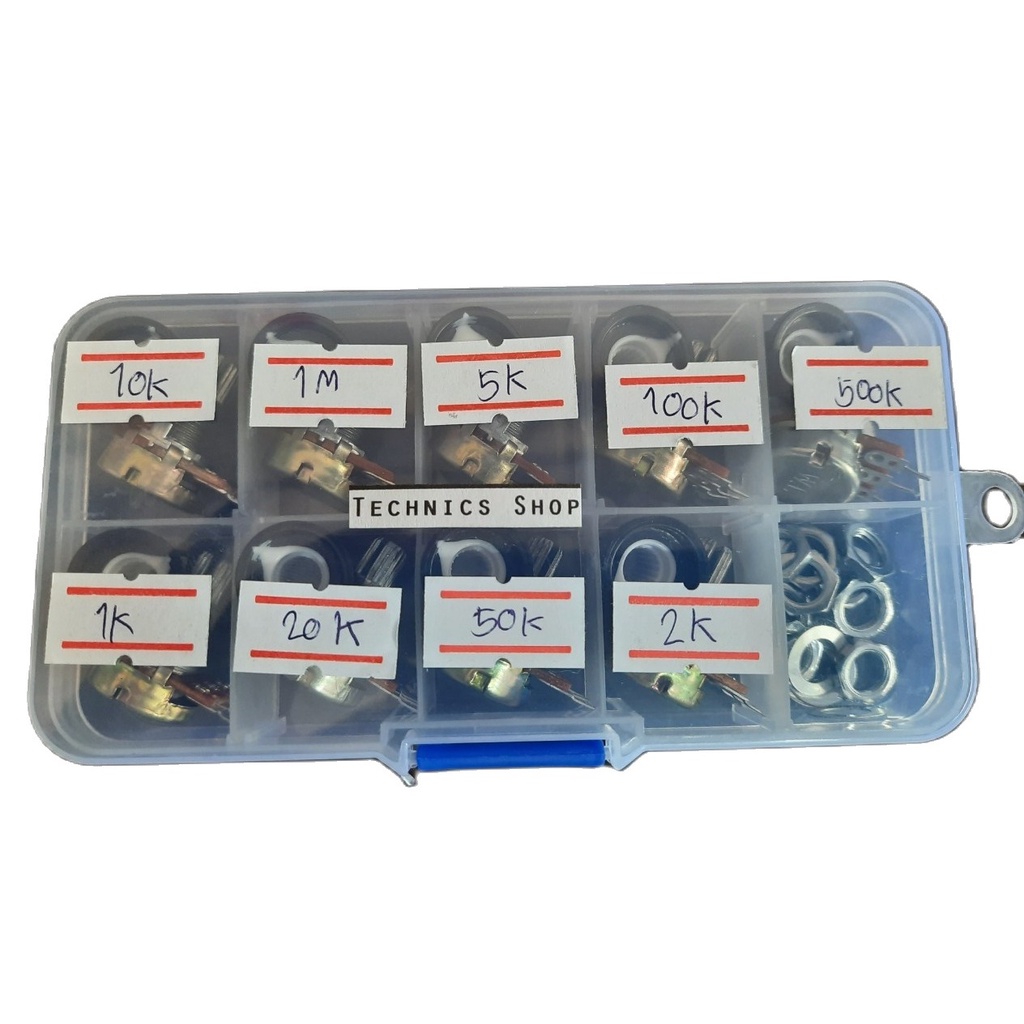 🔥ลด 50% ใส่โค้ด INC8LZ3🔥 ตัวต้านทานปรับค่าได้ 3ขา B1/B2/B5/B10/B20/B50/B100/B500K และ ฺ1M พร้อมฝาปิด