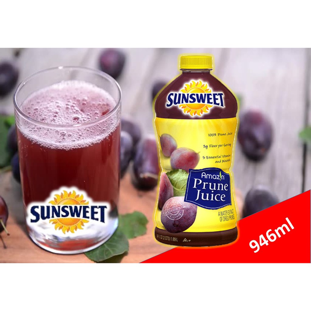 Sunsweet Prune Juice ซันสวีทน้ำลูกพรุน 946ml ของแท้จากอเมริกา