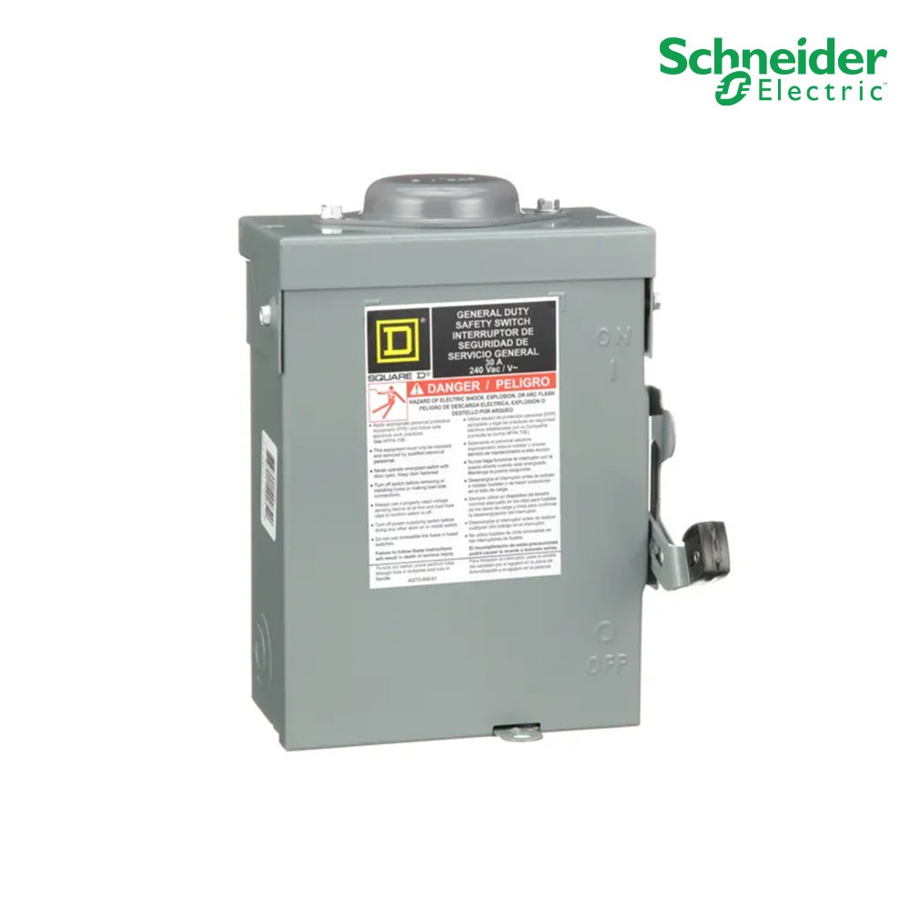 Schneider Safety Switch 30 แอมป์ สำหรับไฟ 1 เฟส - 240V General Duty 240VAC เซฟตี้สวิตช์แบบไม่มีฟิวส์