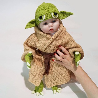 ใหม่ Star Wars Baby Yoda ชุดเสื้อผ้าถักโครเชต์ ลายการ์ตูน พร็อพถ่ายภาพ สําหรับเด็กทารกแรกเกิด