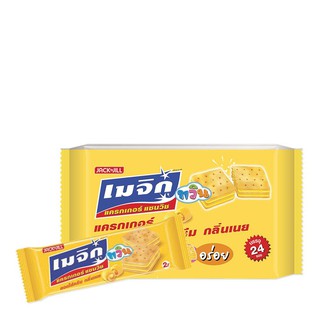 เมจิคทวิน แครกเกอร์แซนวิช สอดไส้เนย 15 กรัม x 24 ซอง Magic Twin Cracker Sandwich Filled with Butter 15 grams x 24 Sachet