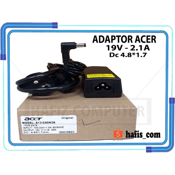อะแดปเตอร์ชาร์จ Acer Chicony Z476 19V 2.1A ของแท้ (4.8x1.7 มม.)