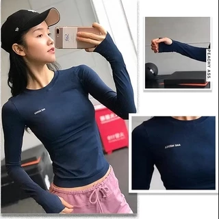 เสื้อยืดกีฬา แขนสั้น แบบเข้ารูป เหมาะกับใส่เล่นโยคะ ฟิตเนส สําหรับผู้หญิง