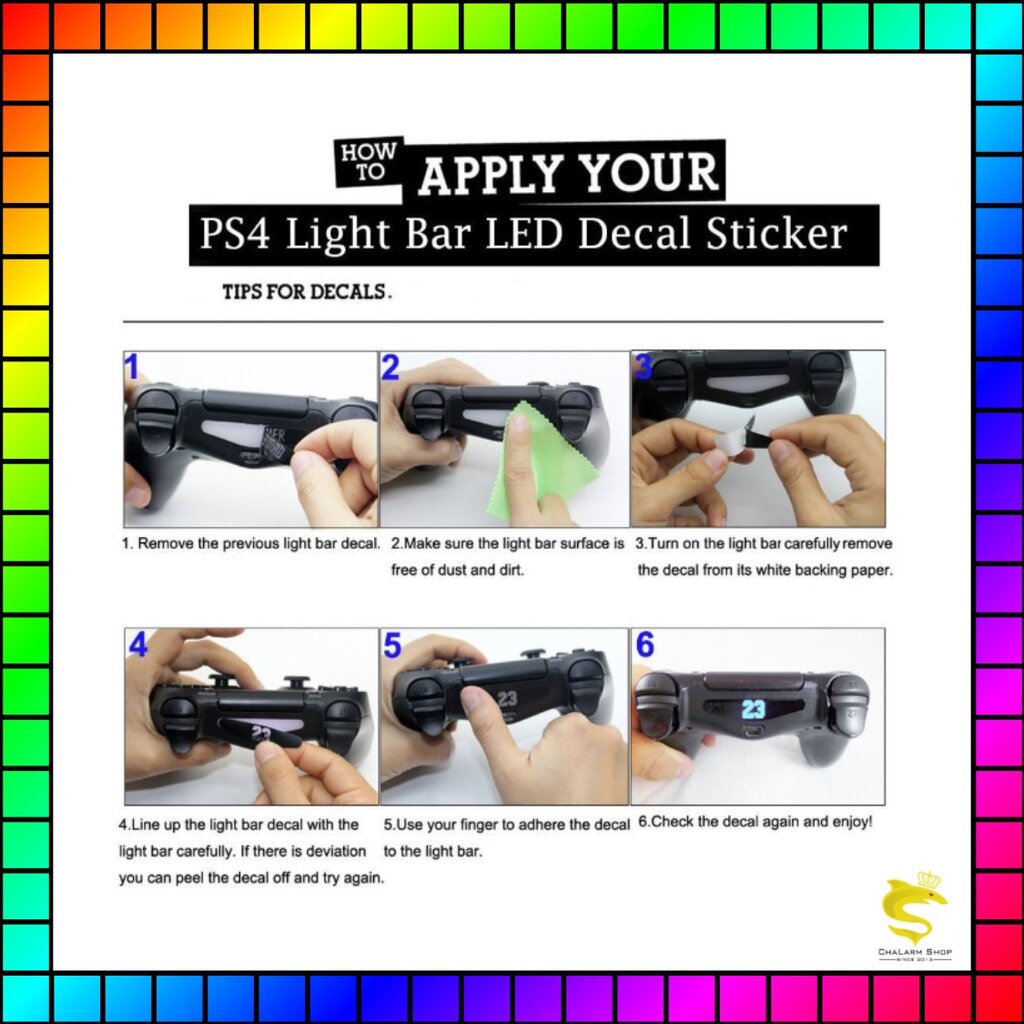 (ลิ้ง1) สติกเกอร์ Light Bar PS4