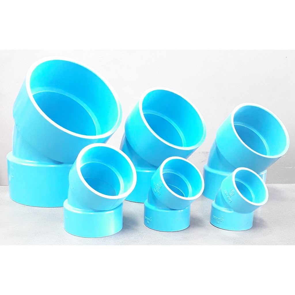 YOJI ONLINE ข้องอ 45 บาง PVC ตราช้าง SCG ข้อต่อท่อพีวีซี อุปกรณ์พีวีซี ราคา ถูกที่สุด ดีลบีเคเค แกลเลอรีภาพที่ 2
