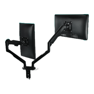 Bewell Dual arm monitor แขนจับจอมอนิเตอร์แบบคู่ วางได้สองจอ หมุนได้ 360 องศา ปรับองศาจอซ้าย-ขวาได้ 180องศา รับน้ำหนักได้สูงสุด 9 kg ใส่จอ 32 นิ้วได้ทั้ง 2 แขน (แต่ไม่ควรเกิน 9 kg.) ประหยัดพื้นที่บนโต๊ะทำงาน