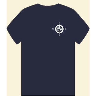 [S-5XL]เสื้อยืดลําลอง แขนสั้น พิมพ์ลาย COMPASS S NORTH EAST WEST SOUTH BLACK WHITE BLUE GOLD PORT STARBOARD เข้ากับทุกกา