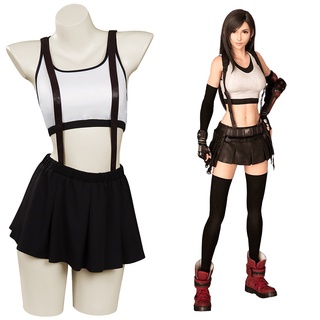 ชุดว่ายน้ําคอสเพลย์ Tifa Lockhart Final Fantasy VII Tifa Lockhart เหมาะกับวันฮาโลวีน สําหรับผู้หญิง (3XL, Tifa Lockhart)