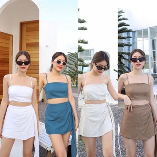 lady linen set ชุดเซทลินิน กางเกงกระโปรง T-Shirtnista