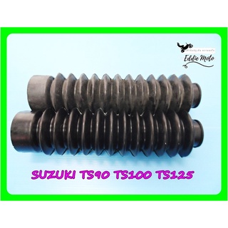 SUZUKI TS90 TS100 TS125 FRONT FORK RUBBER BOOT "BLACK"  // ยางหุ้มโช๊ค ซูซูกิ สีดำ สินค้าคุณภาพดี