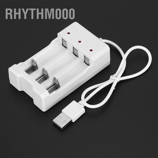 Rhythm000 A03 อุปกรณ์ชาร์จแบตเตอรี่ Abs ทนต่ออุณหภูมิสูง 3 ช่อง Usb สําหรับ Aa/Aaa Battery