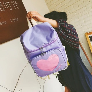 กระเป๋าเป้รูปหัวใจ พร้อมส่ง3สี 💜🖤💗