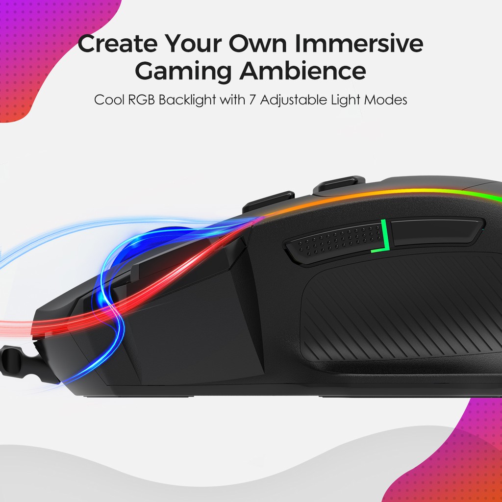 แป้นพิมพ์ VicTsing C278 Gaming Mouse Wired Ergonomic Mice with 8000DI 8 ...