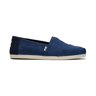 TOMS รองเท้าลำลองผู้ชาย แบบสลิปออน (Slip on) รุ่น Alpargata Seasonal Navy Washed Canvas รองเท้าลิขสิทธิ์แท้