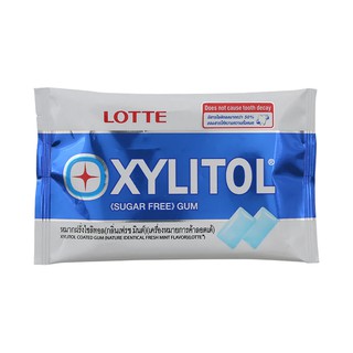 ลอตเต้ไซลิทอลหมากฝรั่งเฟรชมิ้นท์ 11.6กรัม Lotte Xylitol Gum Fresh Mint 11.6g.