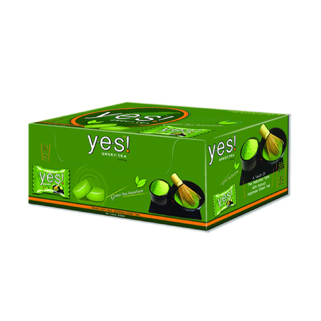 Yes! ลูกอม รส Green Tea แบบแพ็ค 12 กล่อง (79.2กรัม/กล่อง)