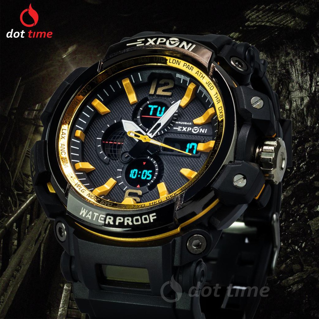 นาฬิกาข้อมือชาย เครื่องญี่ปุ่น แฟชั่น สปอร์ต เท่ EXPONI EP24G SPORT CHRONOMETER WATCH