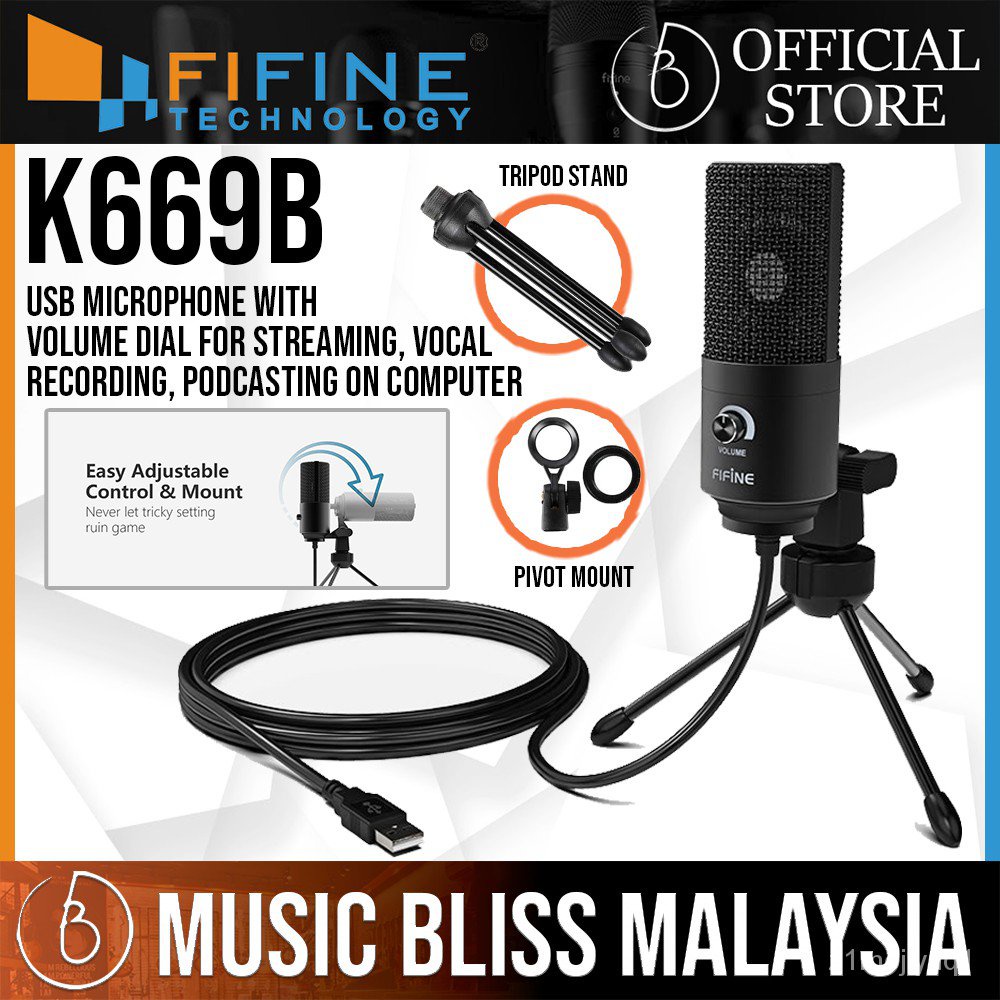 FIFINE K669B USB Microphone, Fifine Metal Condenser Recording ...