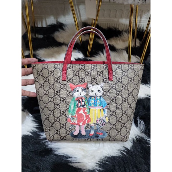 gucci tote kids ลายแมวคู่