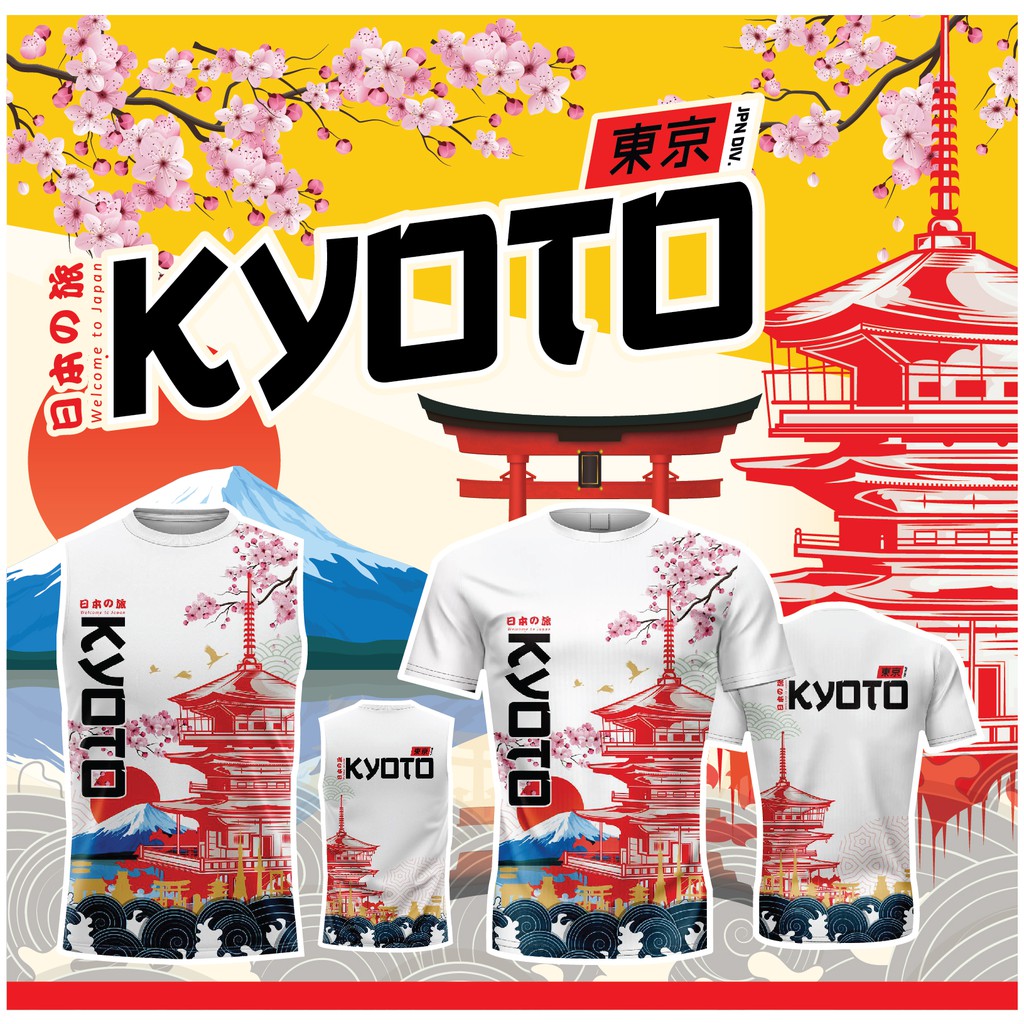 🌈✨.ใส่โค้ดSENSEI300ลด10%🌈✨เสื้อแขนสั้นพิมพ์ลาย(หน้า-หลัง) SENSEI ลายRUN-KYOTO