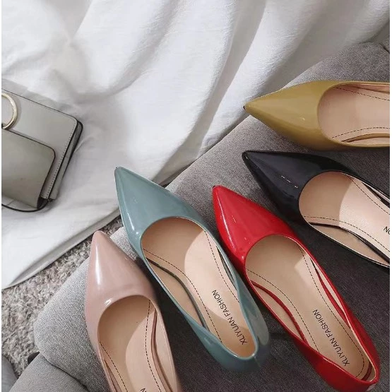 civicera_dudushop2 รองเท้าส้นสูง หนังเเก้วเงา ใส่สบาย SUH49