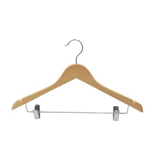 ไม้แขวนเสื้อไม้มีหนีบ WHM66026 (1x1) HLWOODEN HANGER WITH CLIPS HOME LIVING WHM66026