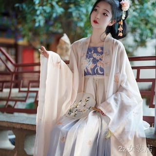 💗SALE💗Hanfu ผู้หญิง Tang-made hezi กระโปรงขนาดใหญ่แขนชิ้นเดียวพิมพ์ชุดฤดูใบไม้ผลิและฤดูร้อน